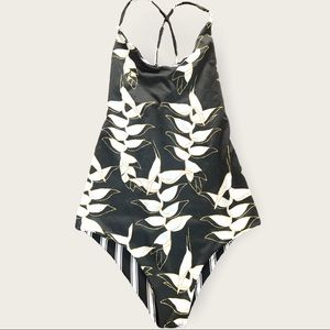 Hawaiian designer heliconia one piece